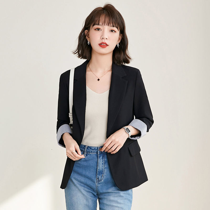 Korean Version Of Casual Jacket Spring And Autumn Fashion Simple Temperament Office Suit Women's Top New