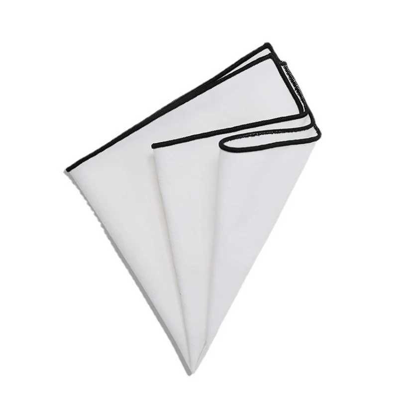 23CM solid color cotton handle head woven pocket square mens peach pink casual square pocket handle head towel gift W240921