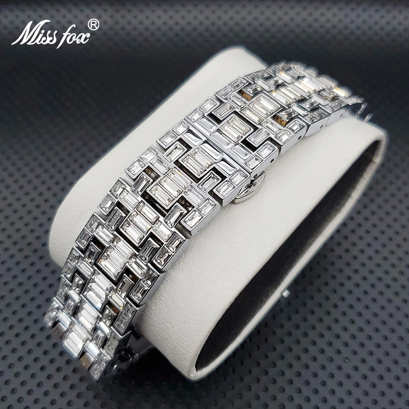 Skeleton Watch with Baguette Bezel Bracelet Mechanical Men Wristwatches Top Diamond Ice Out Automatic Watches 240909