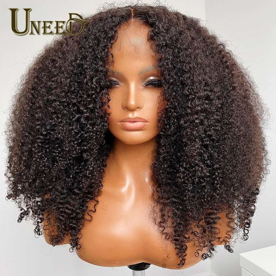 Mongolian 13x4 Front Human Hair Wigs Kinky Curly Lace Closure Wig For Women 180 Density