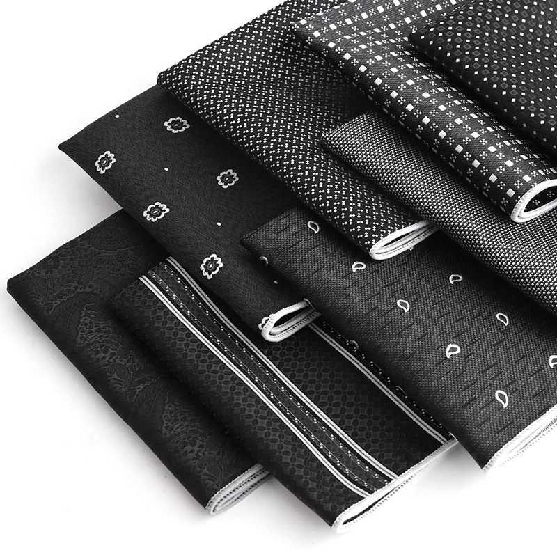 Mens Pocket Square Business Hanky Pocket Accessories Elegant Black Handkerchief Paisley Stripe Dot Fashion Design Men Suit HankyX240921