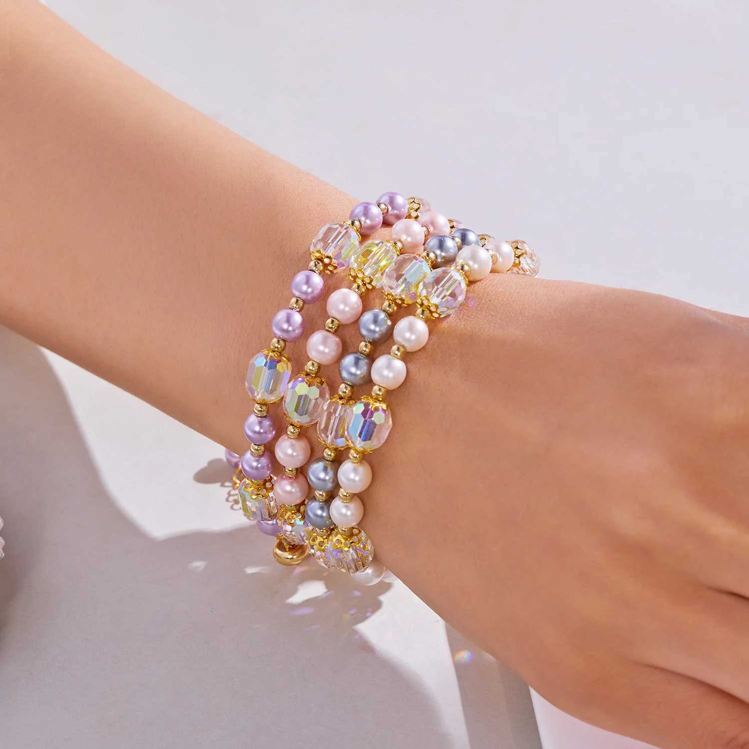 Vintage Elegant Imitation Pearl Bracelet for Women Girls Fashion Design Crystal Beads Adjustable Chain Bracelet Jewelry GiftsX240921