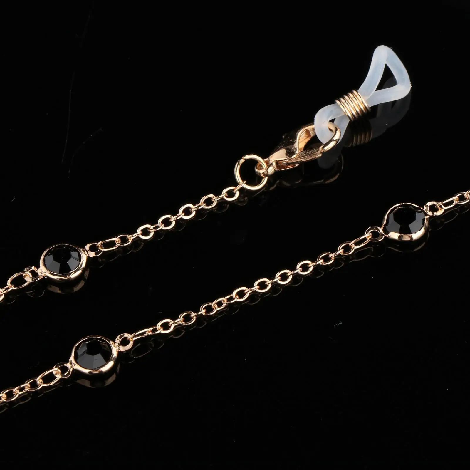 Elegant beaded eyeglass chain specification metal eyeglass holder neck chain 240920