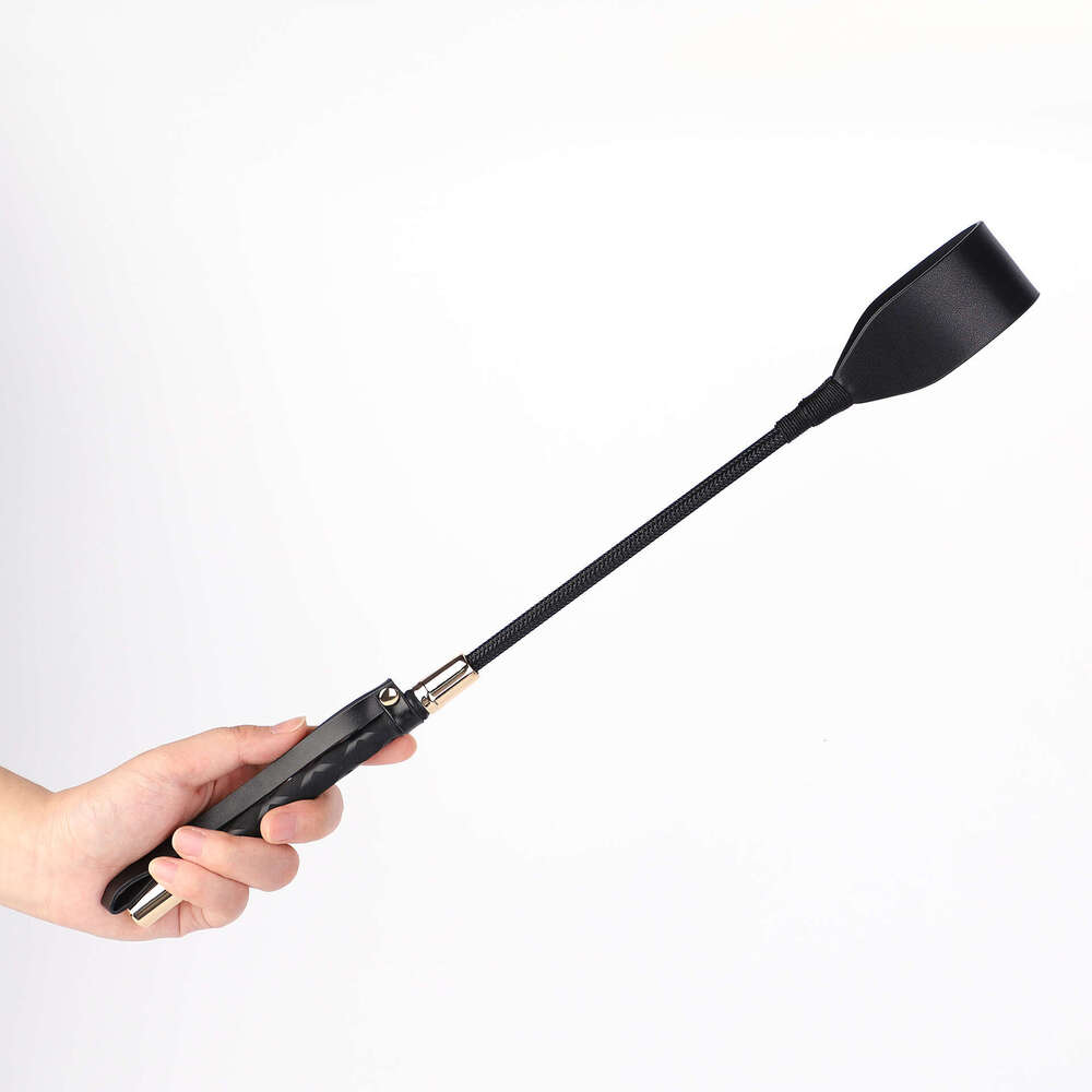 Sex toys SM props punishment leather racket SP tool black long pole teaching whip alternative torture equipment adult products hair replacement