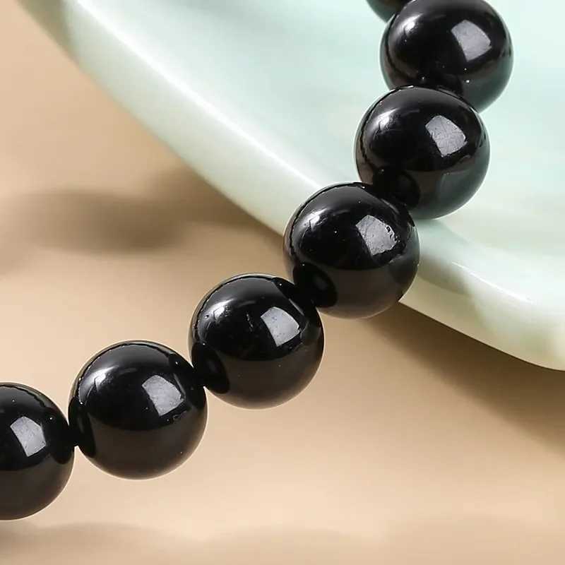 Pulsera Fashion Black Tourmaline Bead Bracelets Women Healing Crystals Yoga Meditation Jewelry Bangles Gift Creative X240921