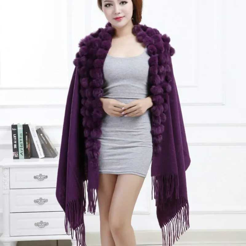 Luxury cashmere scarf wool shawl rabbit hair artificial mink fur leather ball triangle 120 pieces 3D ball gift Pashmina packaging scarf bridal shawl W