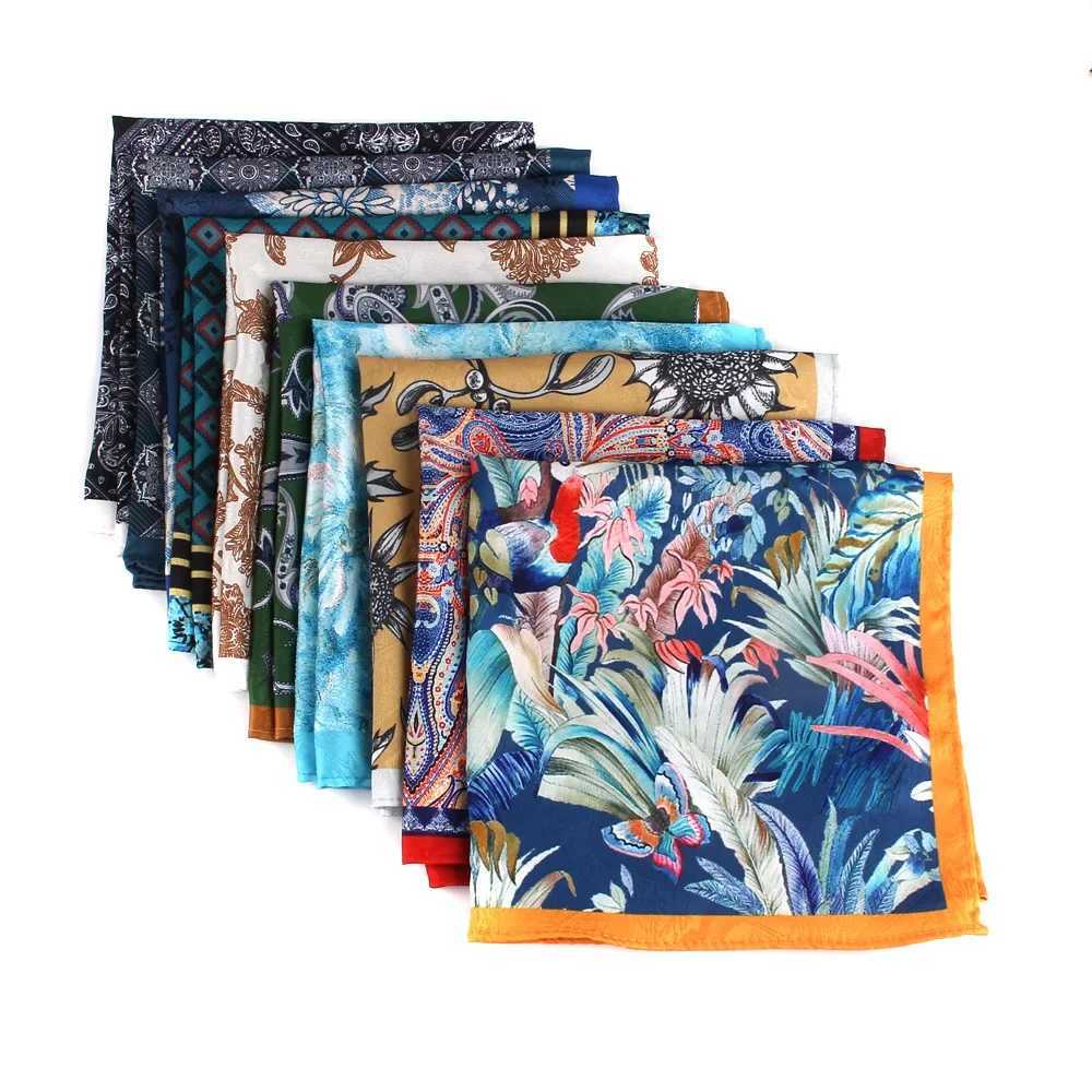 Mens printed pocket square womens floral printed Kerchief mens handkerchief soft set square handkerchief W240921