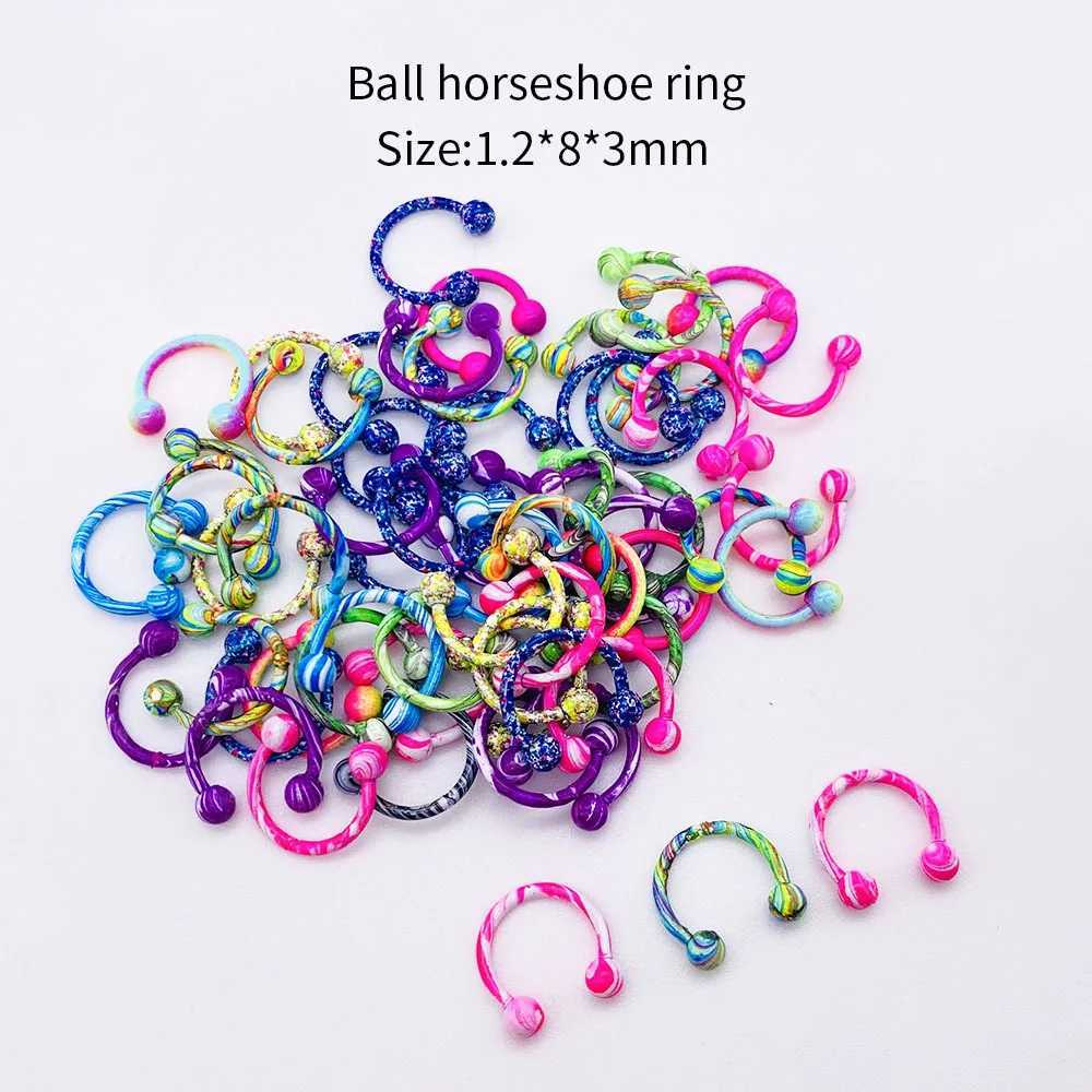 10pcs Mix Bar Ball Ring Spiking Stainless Steel Ear Eyebrow Lip Nose Hoop Tongue Piercing Set For Women Men Jewelry Earring Y240921