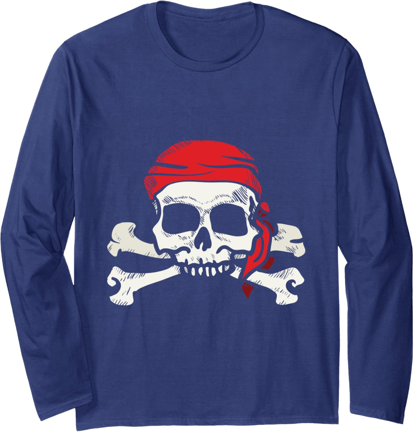 Long Sleeve Shirts for Men sweatshirt Jolly Roger Pirate | Skull and Crossbones | Gift Long Sleeve Tee Streetwear Casual tops clothes
