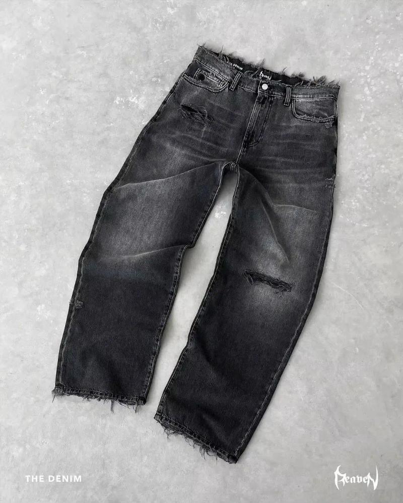 2025 S Fashion Designer Men S Jeans Mens Haruku Retro Hip Hop Cartoon Embroidery Baggy Denim Pants S Street Gothic Wide Trousers Streetwear