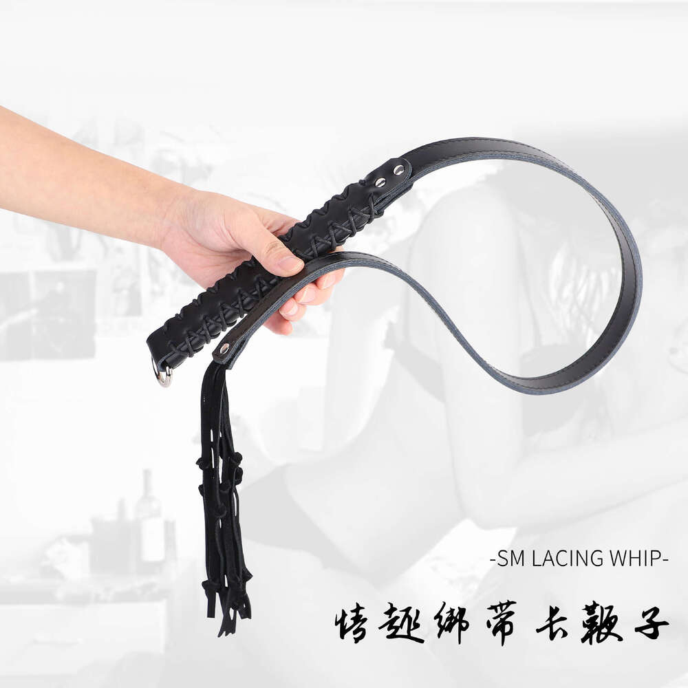 SM Props Genuine Leather Whip Female Slave Training Punishment Strap Whip Sex Tassel Long Whip Alternative Adult Products