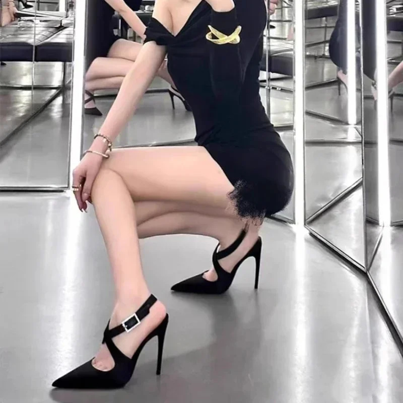 Super High Heels womens shoes sexy Pointed Toe wedding dress womens pump black red pink rubber sole thin boot pump 240919