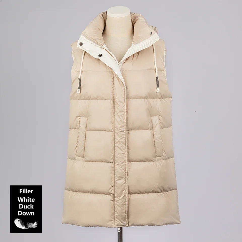 CA39 inventory hoodies zippers sleeveless buttons white duck down jackets 240918