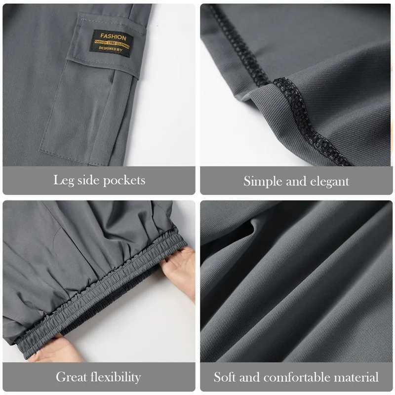 2023 Summer Men Trend Cargo Shorts Pocket Sports Short Pants Streetwear Hip Hop Loose Straight Breeches Military Tactical ShortsX240921