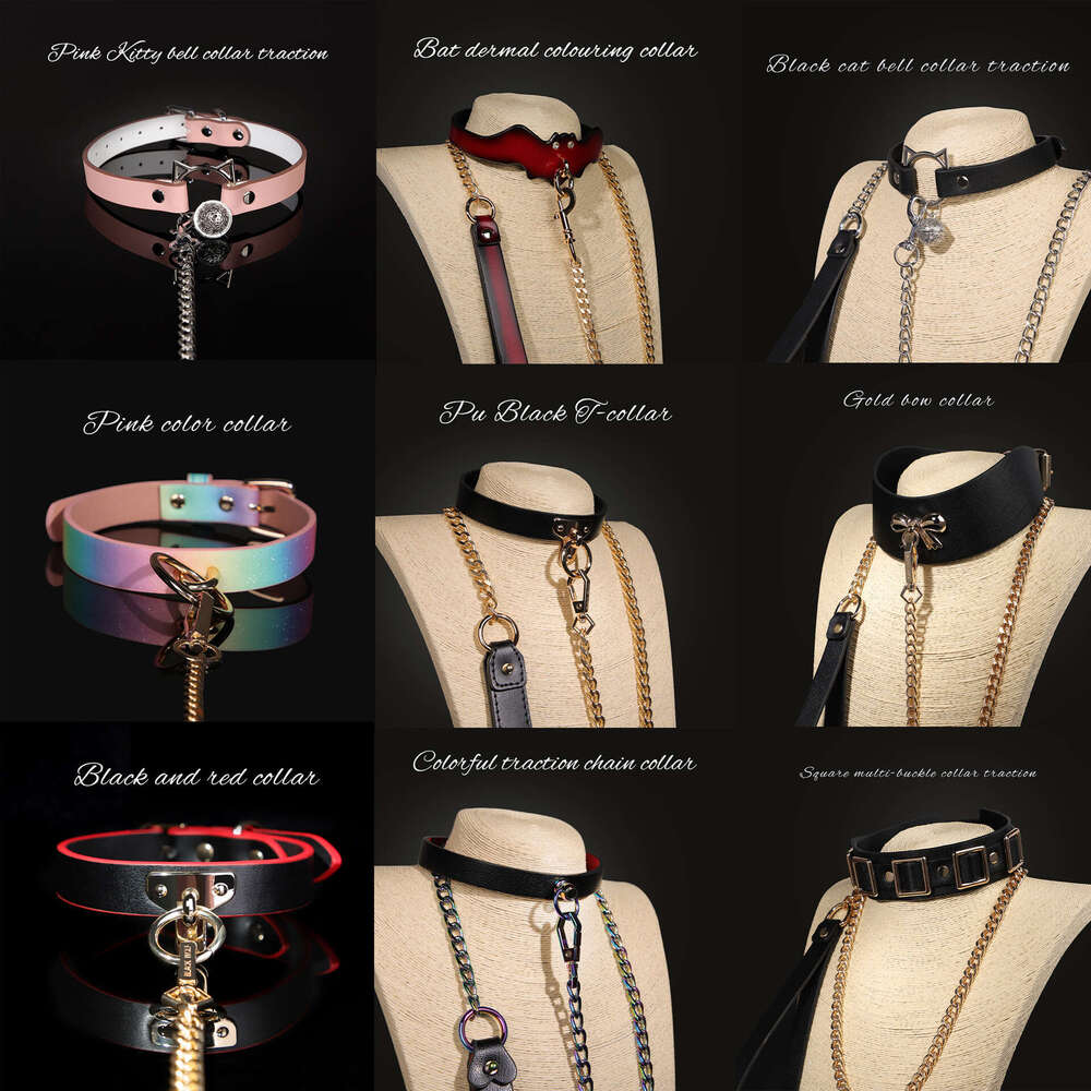 Sexy SM Props High end Sexy Traction Collar SM Training Binding Neck Set Neck Ring Alternative Adult Products Hair Replacement