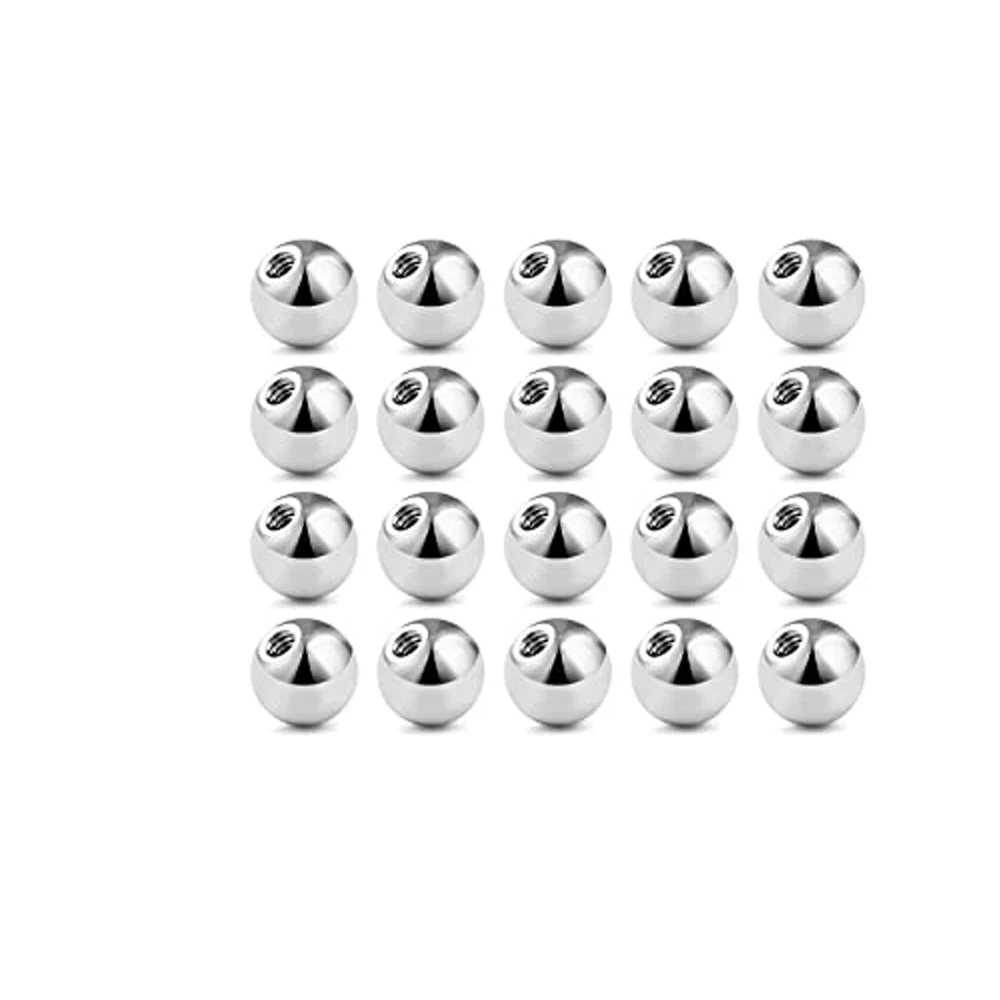 20/80 Pc Externally Threaded Piercing Balls Stainless Steel Replacement Balls Piercing Parts Lip Tragus Helix Body Jewelry Gift Y240921