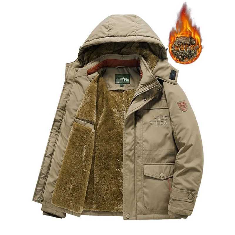 New Winter Mens Hoodie Wool Warm Parkas Long Jacket High Quality Mens Outdoor Leisure Winter Coat Size 6XL W240920