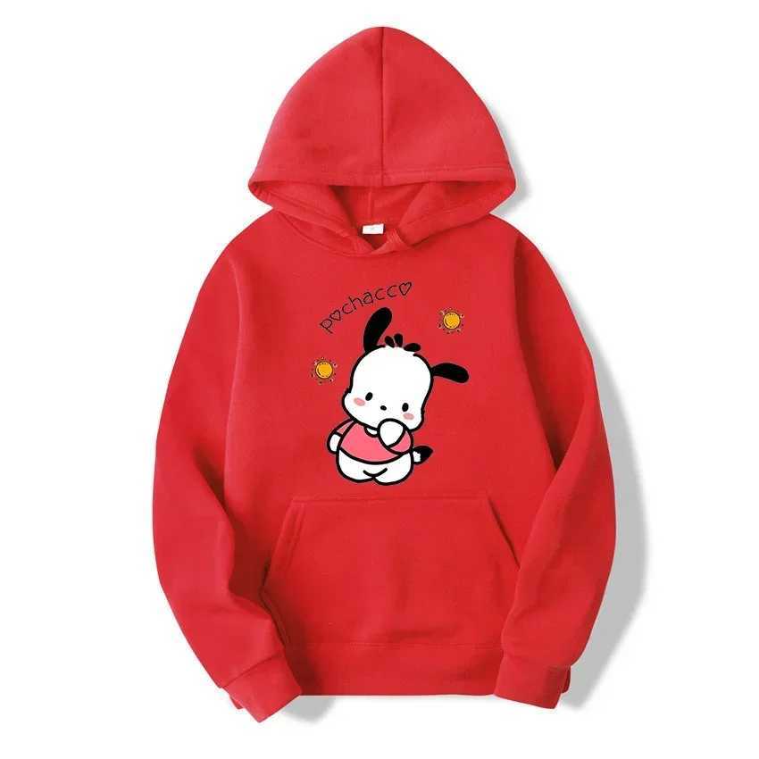 Cartoon printed mens sportswear with classic Pochacco patterns fashionable long sleeves autumn and winter casual clothing mens hooded sweatshirt W2409