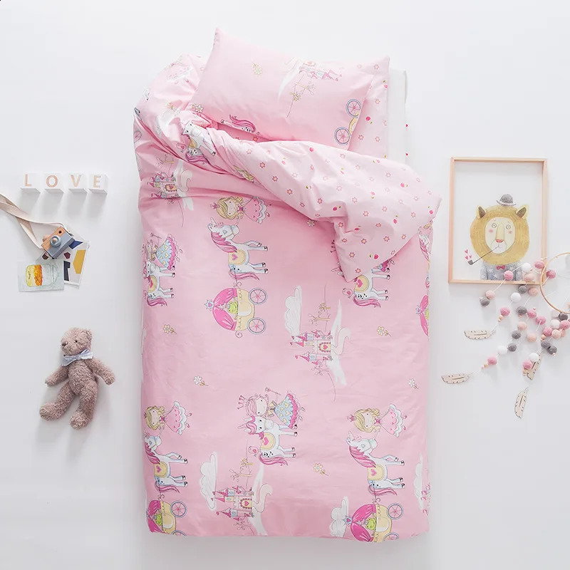 3 piecesset of childrens blankets kindergarten bedding baby crib pillow box cartoon soft cotton quilt cover for boys and girls 240909