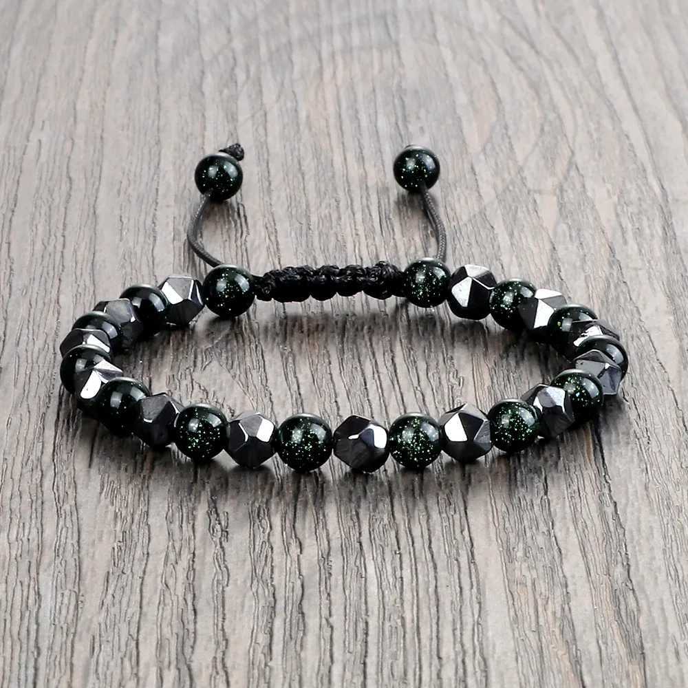 Men Irregular Hematite Beads Bracelet Charm Women 4 6 8MM Natural Lava Tiger Eye Bead Couple Bracelet Fashion Friendship JewelryX240921