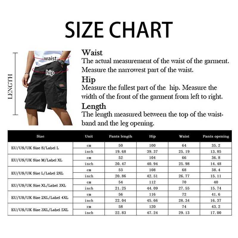 2023 Summer Men Trend Cargo Shorts Pocket Sports Short Pants Streetwear Hip Hop Loose Straight Breeches Military Tactical ShortsX240921