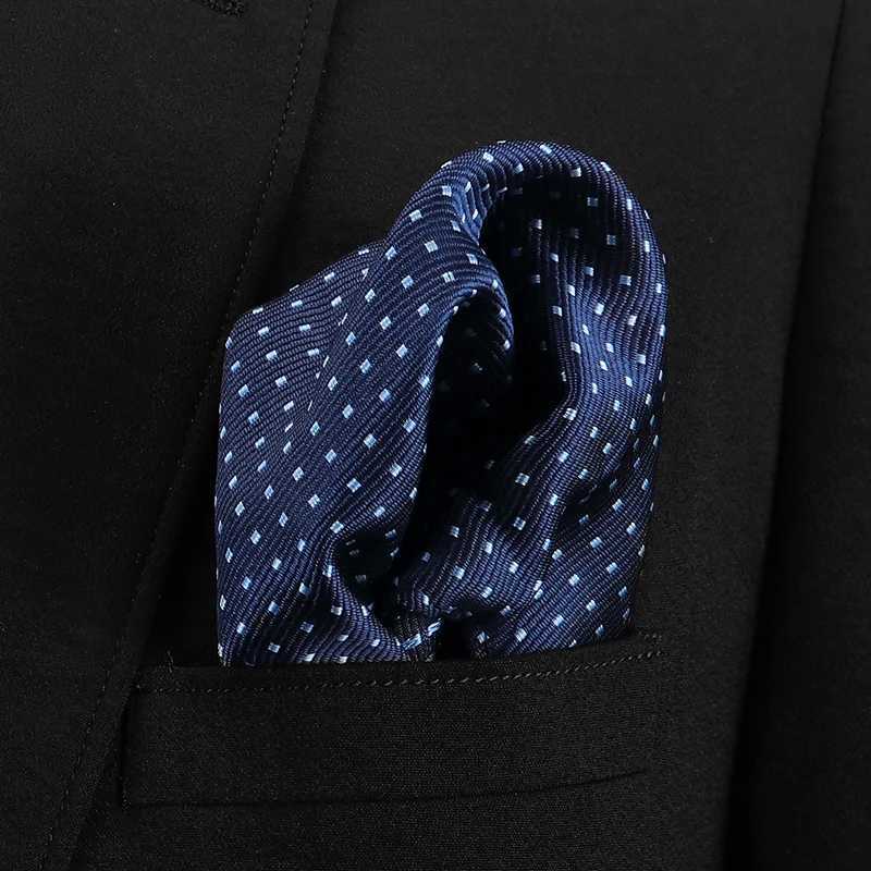 Vangise Mens Pocket Square Solid Color Blue Handle Chief Fashion Hanji Mens Business Set Accessories 22cm * 22cm W240921