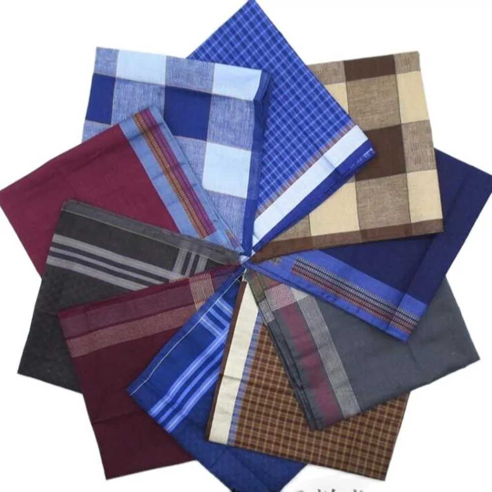 5pcs 10pcs Cotton Plaid Handkerchief Square Pocket Men Handkerchief Wedding Portable Towels zakdoeken fazzoletto mendil hankyX240921