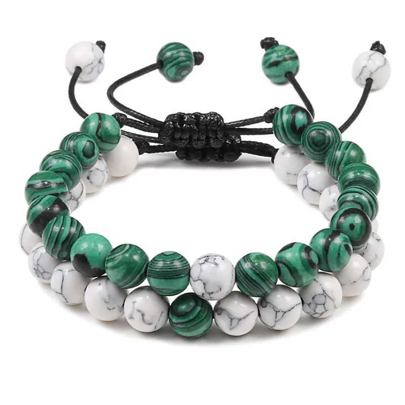 Men Bracelet Tiger Eye Stone Braided Bracelet Black Matte Natural Stone Beads Bracelet Couple Distance Charm Yoga Jewelry GiftsX240921