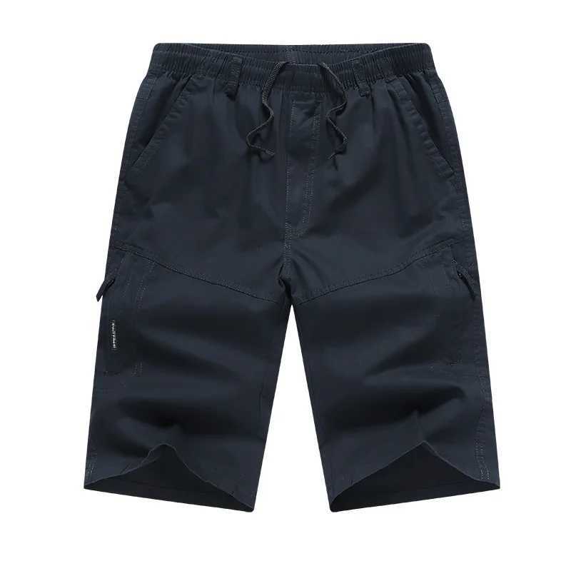 Oversize Casual Cargo Shorts Mens Sports Knee Pants Zipper Pocket Summer Cotton Shorts Running Jogger Shorts Elastic WaistX240921
