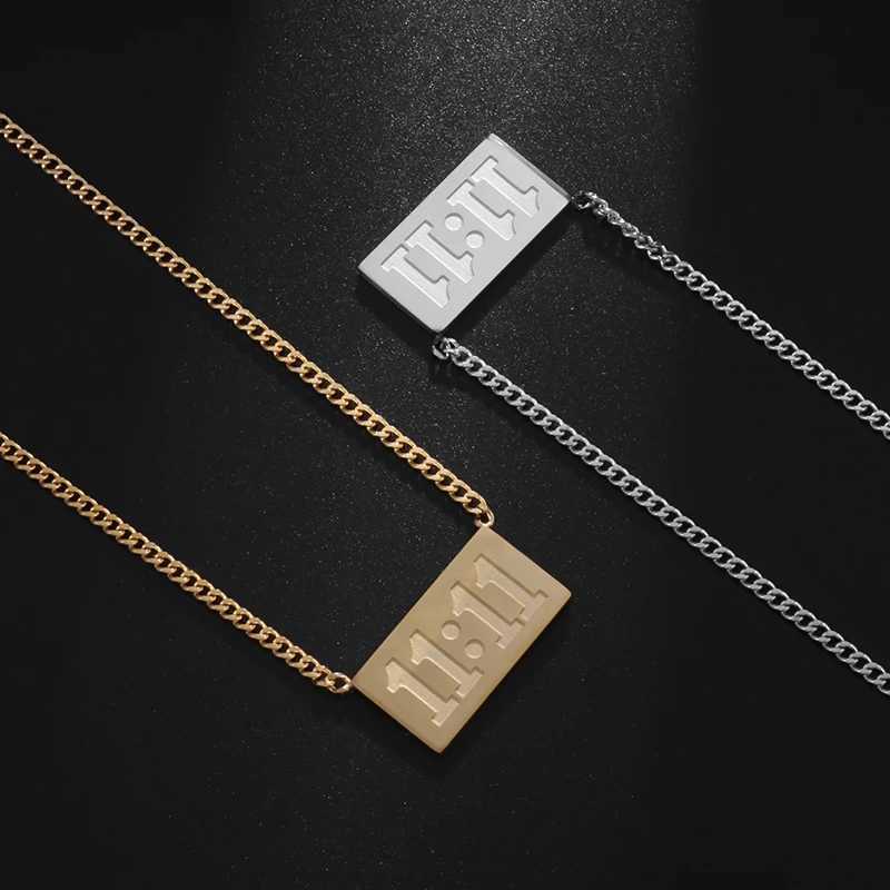 Special number 11 11 square stainless steel pendant necklace suitable for women W240918