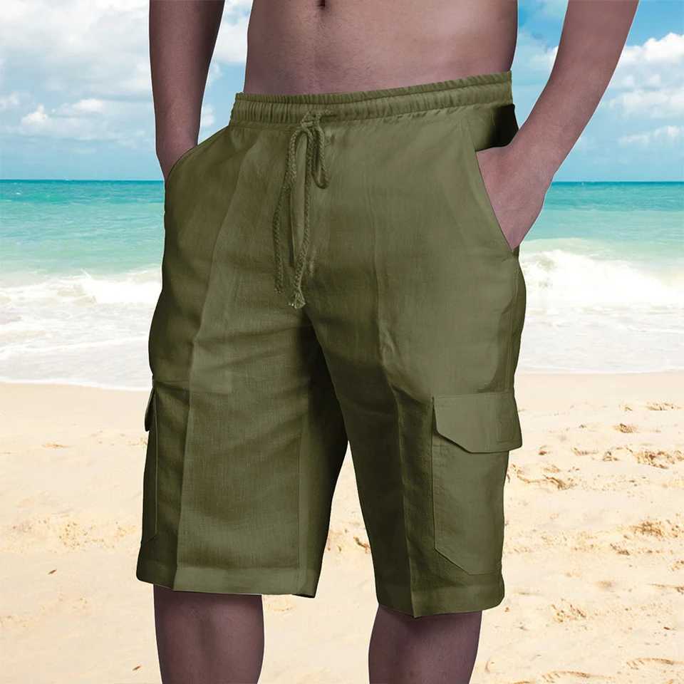 Classic Men Shorts for 2024 Summer Beach Shorts Casual Loose Pants Solid Color Cargo Trousers Fitness Sports Streetwear BreechesX240921
