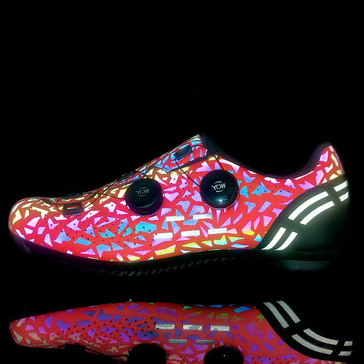ddmytiger Night light color changing cycling road dual-use bicycle lock shoes professional mountain bike riding sports shoes C ddmythur