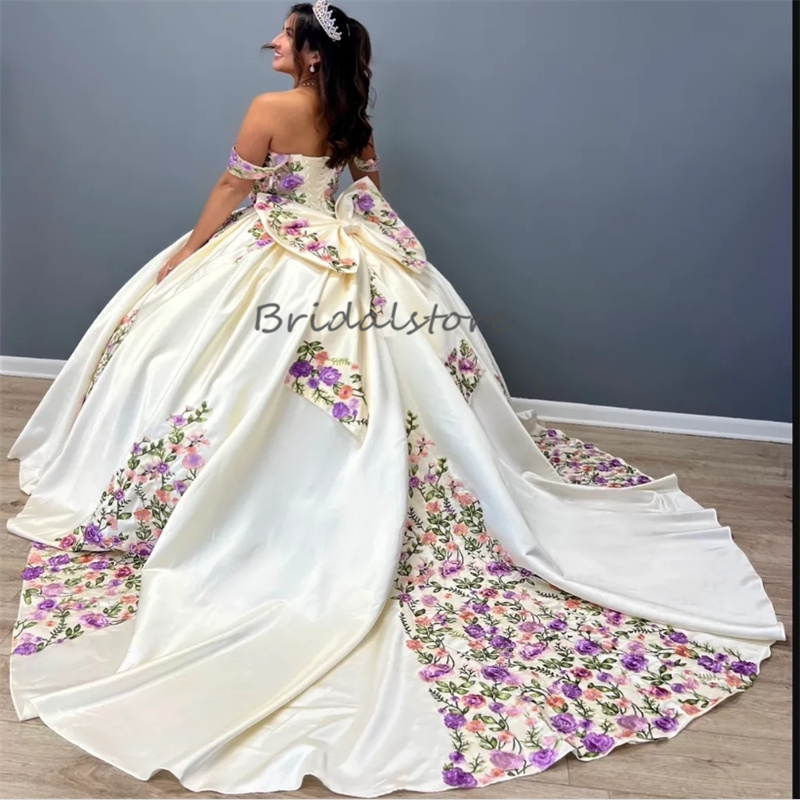 Mexican Charro Quinceanera Dresses 2025 Beige Princess Embroidery Vestido De 15 Anos Debutante Photograph Birthday Party Gown Sweet 16 Dress Vestidos 