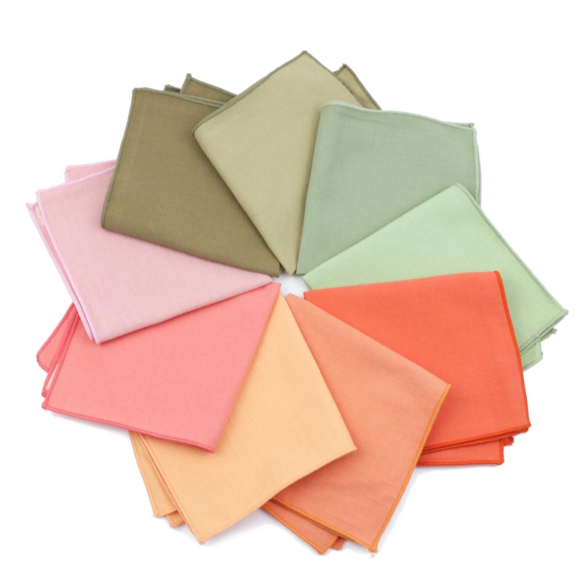 Cotton Macarons Solid Color Pocket Square Colorful Orange Red Handkerchief 22*22cm Mens Women Hanky For Business Wedding PartyX240921