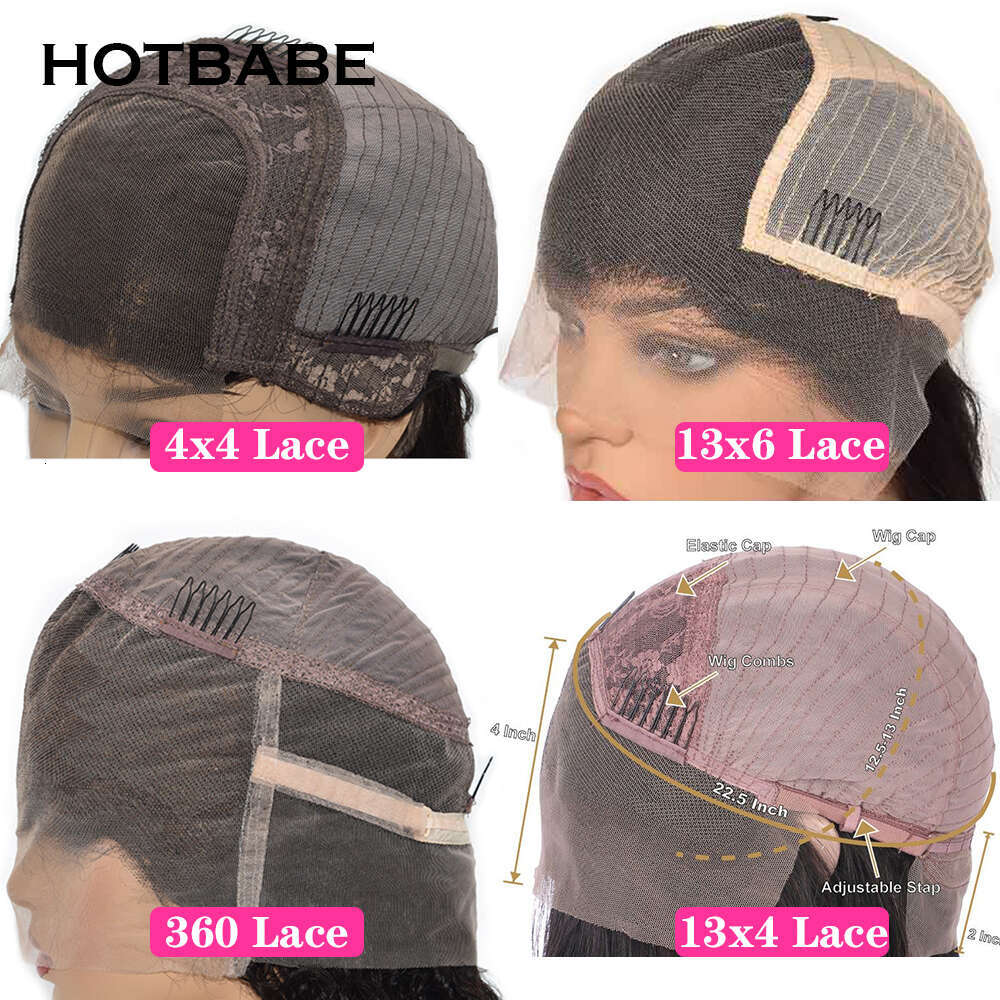 High 400 Density 13x4/13x6 HD Wig Preplucked Kinky Curly Transparent Lace Frontal Human Hair Wigs HOTBABE
