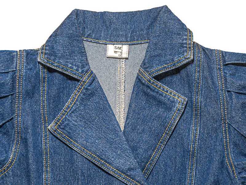 2023 New Spring Autumn Denim Long Trench Coats For Womens Clothing Double-breasted Slim Vintage Jeans Windbreaker Tops bd635X240921