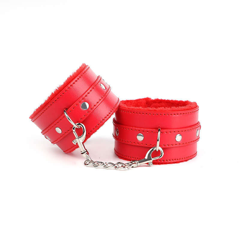Fun Plush Handcuffs Couple Binding Binding Black Leather Handcuffs Alternative Toys Adult Sex Products Manufacturer