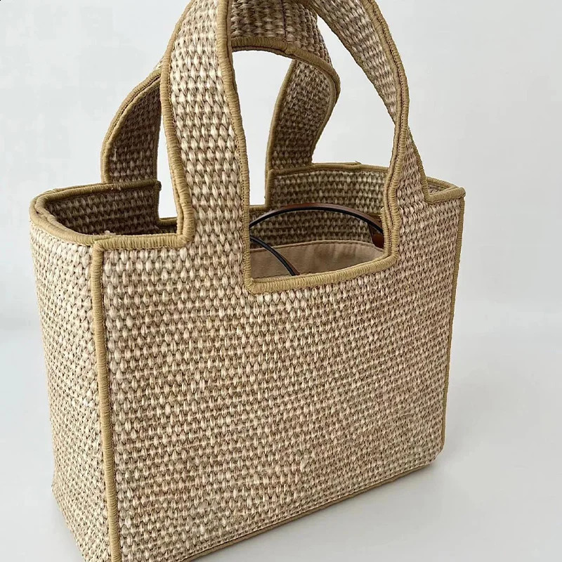 y Product AA Canvas Shoulder Bag for Women Counter Raftia Female Messenger Solid Color Womens Handbag 240919