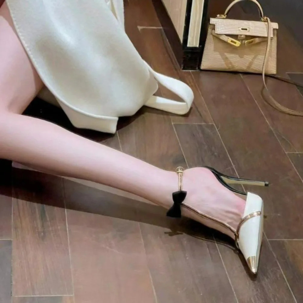 Fashion 2024 High Heels Womens Pump Sandals Summer Sexy Strap High Heels Elegant Dot Toe Transparent Party Wedding Shoes 240919