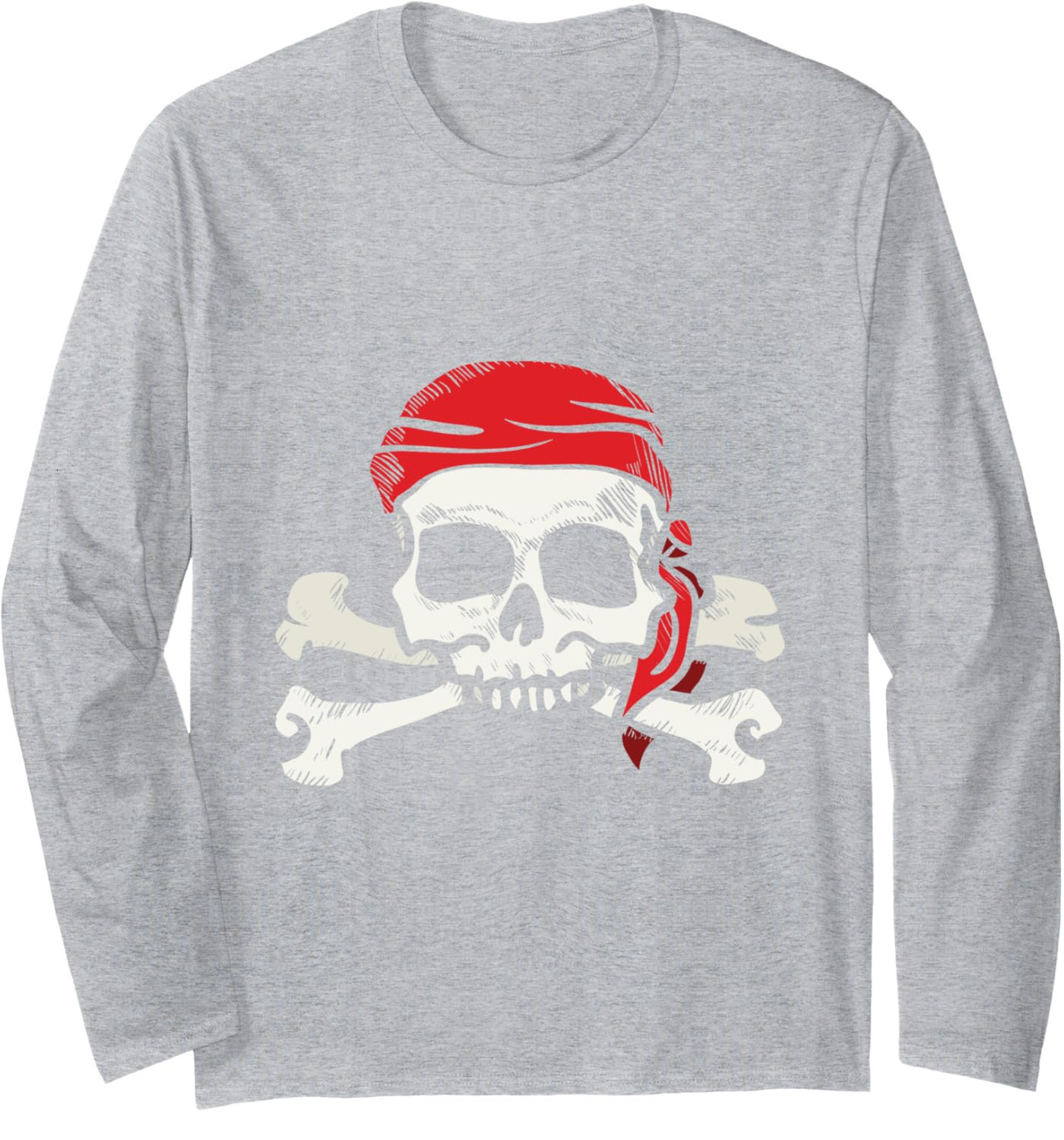 Long Sleeve Shirts for Men sweatshirt Jolly Roger Pirate | Skull and Crossbones | Gift Long Sleeve Tee Streetwear Casual tops clothes