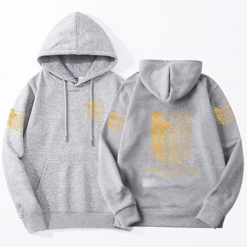 2024 Attack on Titan printed hooded sweatshirt Harajuku round neck sweater AOT sleeve sportswear 240918