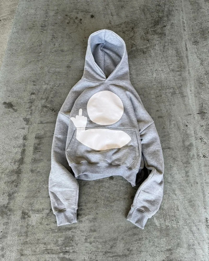 Street Fashion Cartoon Animation Printed Hoodie Men Y2k American Goth Hip-Hop Loose Casual Versatile Oversized Pullover Women 240914