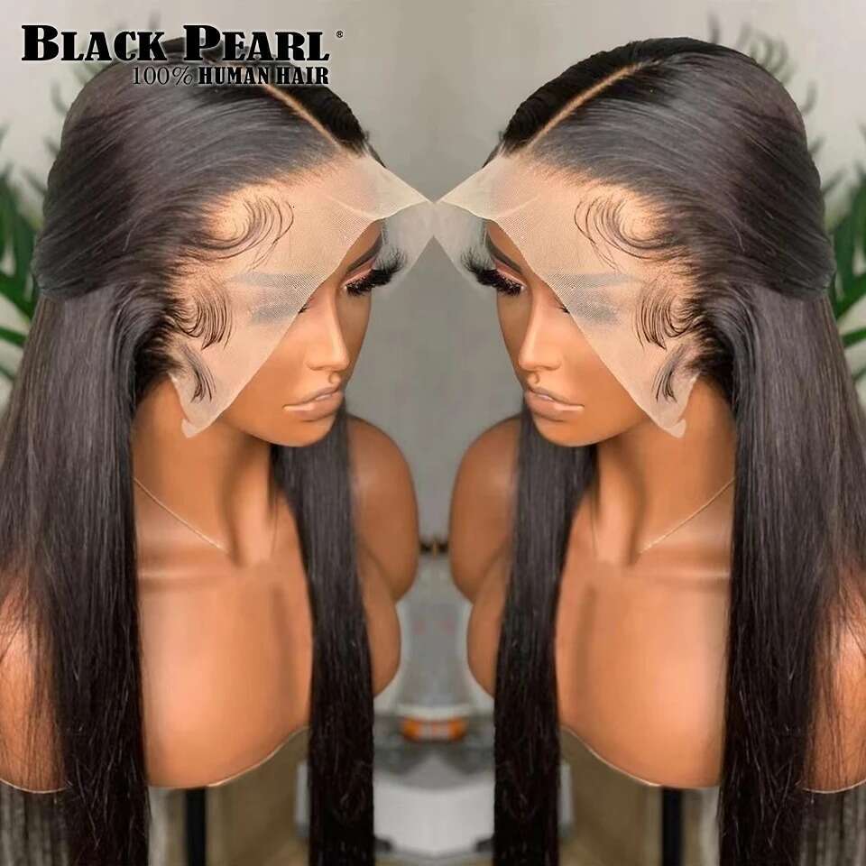 HD Frontal Wig Transparent 13x4 Lace Front PrePlucked Bone Straight Human Hair Wigs For Women