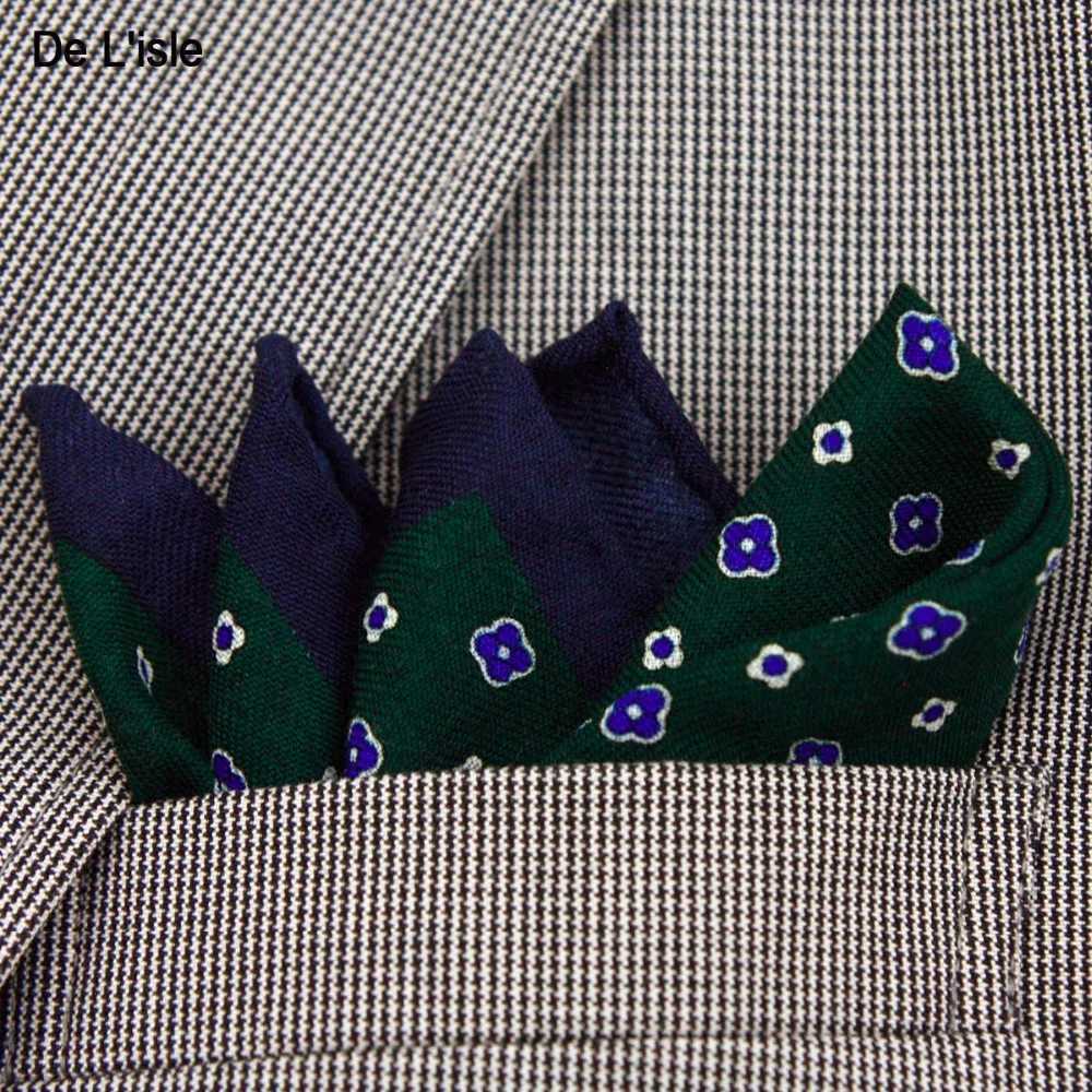 High Quality 100% Wool Fashion Pocket Handkerchief Luxury Paisley Pattern Pocket Square Hanky With GiftboxX240921