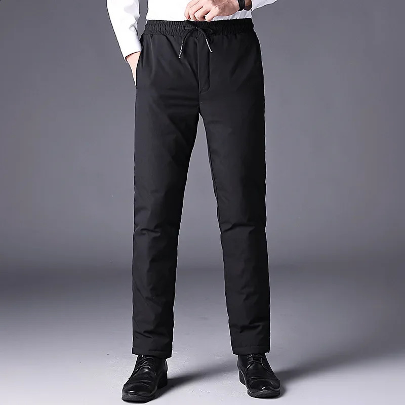 Winter Mens 90% White Duck Down Pants High Quality Slim Straight Snow Pants Warm Down Padded Trousers Male Outerwear PT-361 240913
