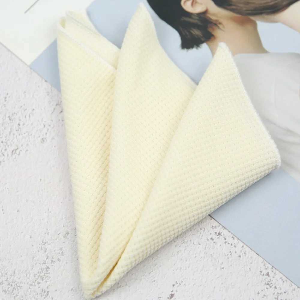 23cm New Plaid Solid White Pocket Square Knitted Cotton Handkerchief Soft Casual Scarf Business Mens Suit Accessories HankyX240921