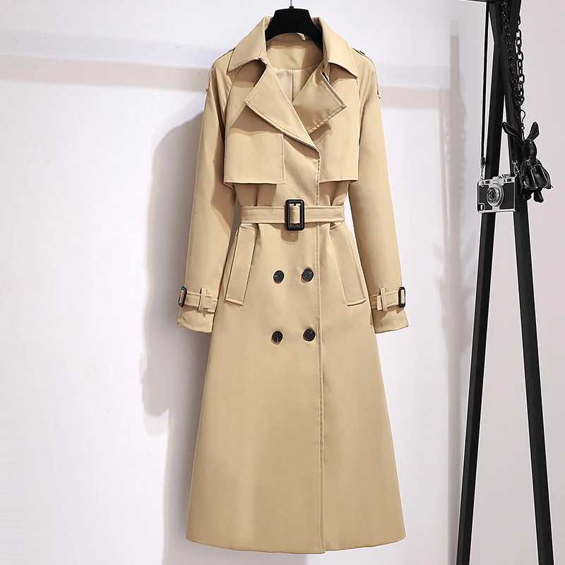 Laxsesu Trench for Women Double Breasted Turn-down Collar Long Sleeve Coat Autumn 2024 New Fashion Sashes Female Loose OuterwearX240921