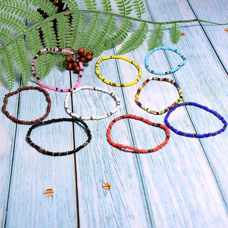 MOON GIRL 20 Pieces Seed Beads Charm Bracelet Boho Fashion Bohemian Girl Elastic Vintage Wrap Pulseras Femme DropshippingX240921