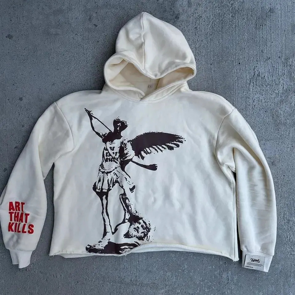 Harajuku skull letter print streetwear hiphop hoodies women graphic y2k top oversized hoodie sweatshirt goth clothes 241017