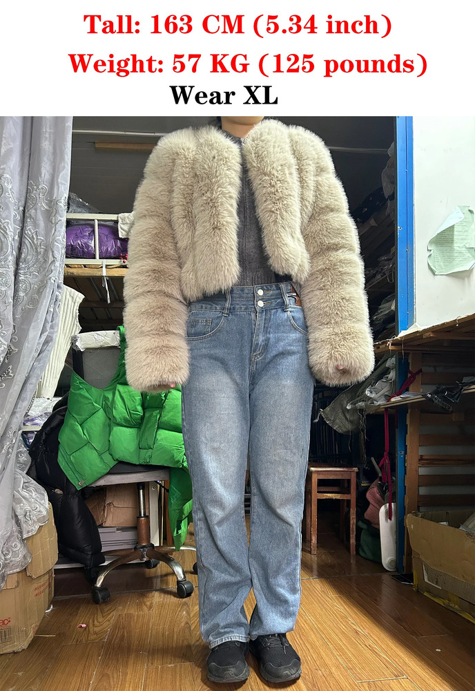 Faux Fox V-Neck Woman Long Sleeve Warm Winter Coat Women Fashion New Fur Jacket Teddy Chic Outwear 2024
